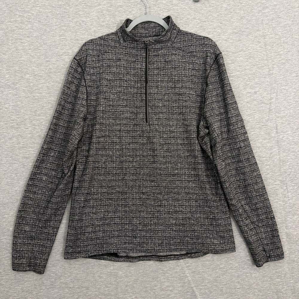 Lululemon Men's Size Large Gray Knit Nylon Surge Warm 1/2 Zip Pullover Running